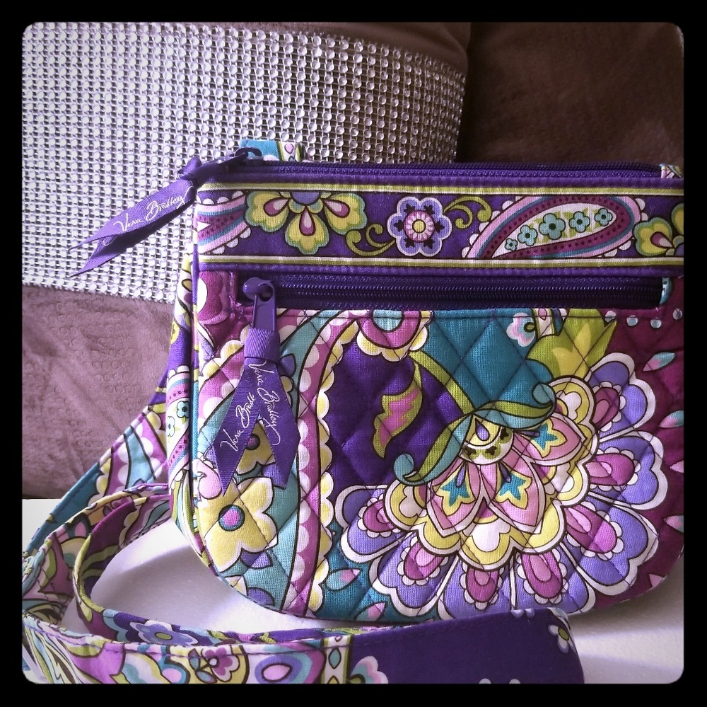 💜Vera Bradley Double Zip CrossBody Bag